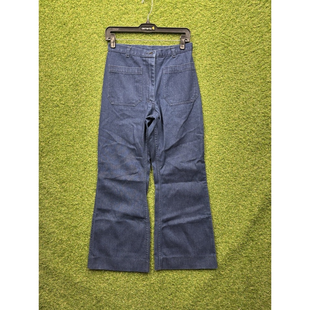 Vintage US Navy USN Womens 14R Utility Slacks Denim Dungarees Flare Pants
